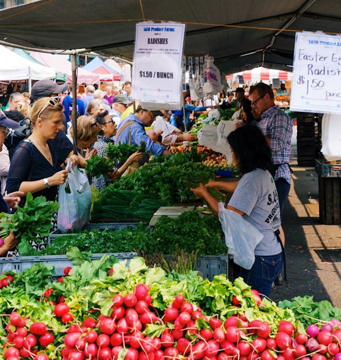 fresh vegetables on street market connected by SinewsLink